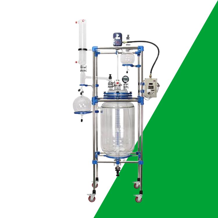 TOPTION Jacketed Double Glass Reactor